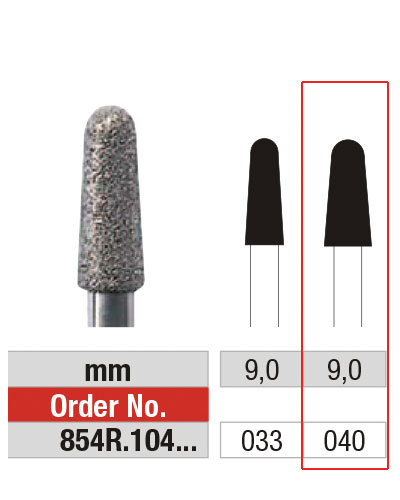 EDENTA® Rounded conical shaped diamond bur - medium grit