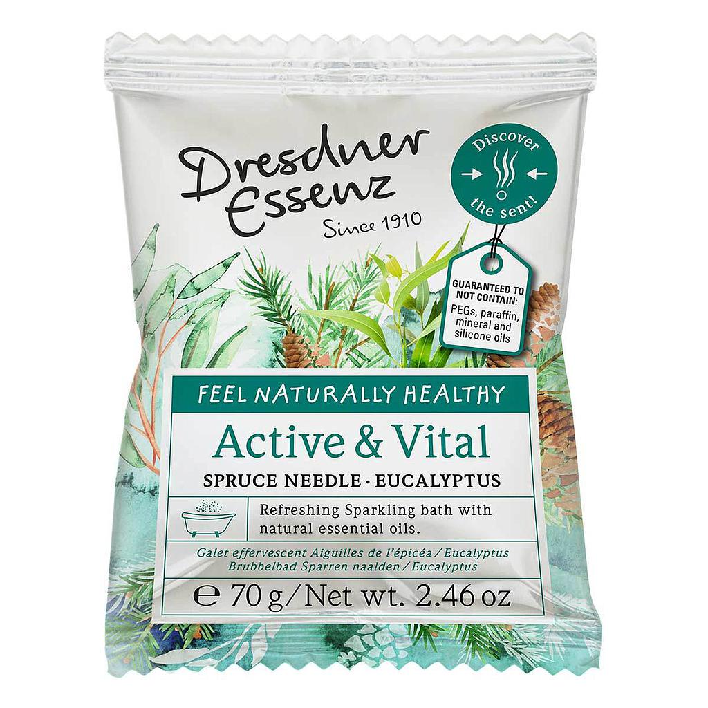 DRESDNER ESSENZ® Pastille effervescente - Active & Vital (Épicéa & Eucalyptus) - 70 g