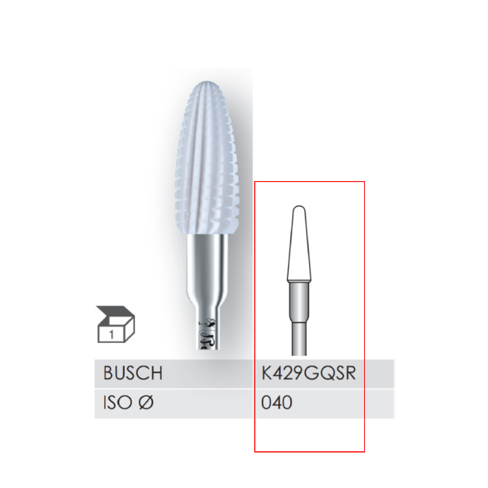 BUSCH® Ceramic Bur - Coarse straight cut Cross cut 