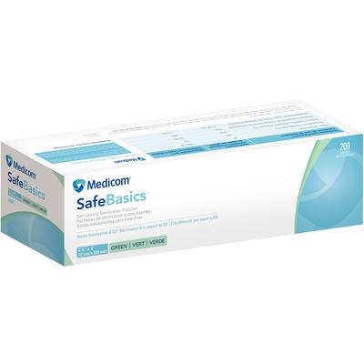 MEDICOM® SafeBasics™ Pochettes de stérilisation autoscellantes - 2¾'' x 9'' (200) Vert