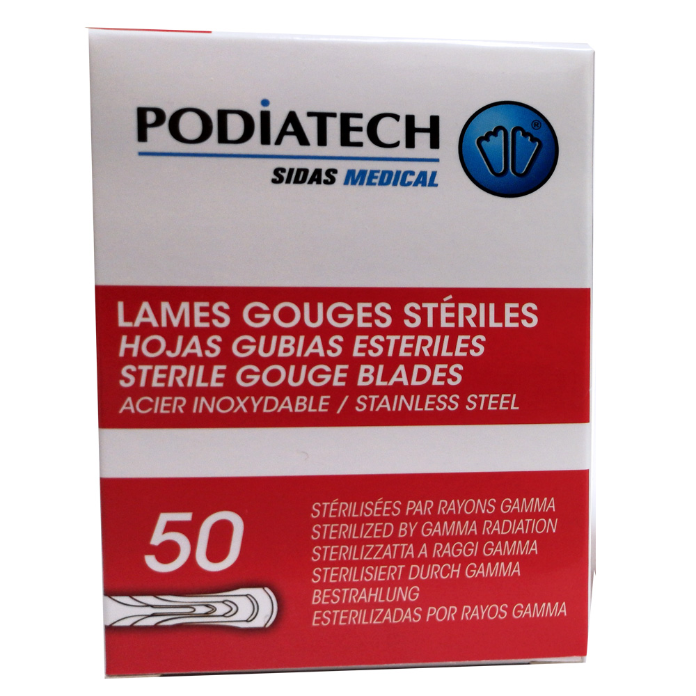PODIATECH® Sterile Gouge Blades No 2 - Stainless steel (Box of 50)