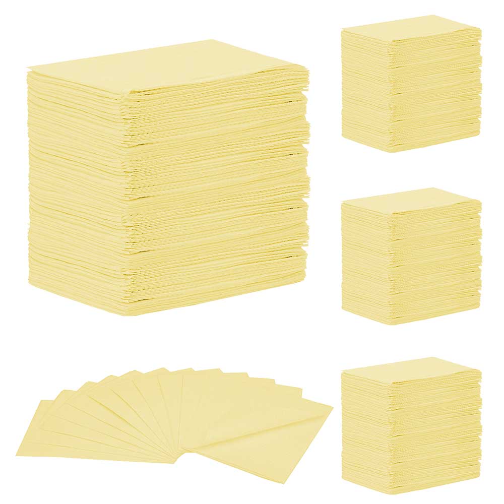 MEDICOM® SafeBasics™ Dry-Back® Bavettes (3 plis) 2 plis de papier & 1 pli de polyéthylène (500) Jaune