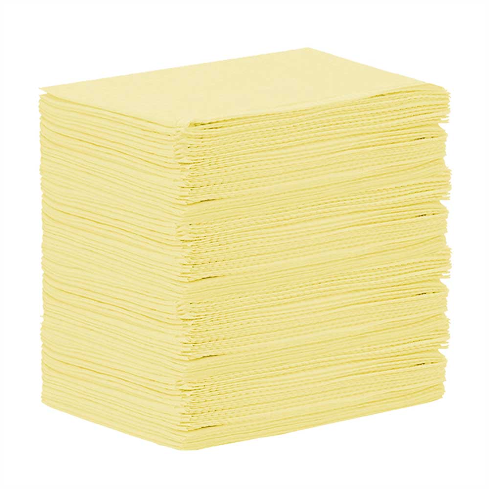 MEDICOM® SafeBasics™ Dry-Back® Bavettes (3 plis) 2 plis de papier & 1 pli de polyéthylène (125) Jaune