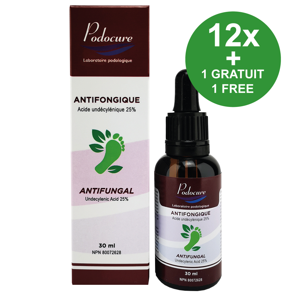 PODOCURE® Antifongique en goutte - PROMO 12 unités + 1 GRATUIT (30 ml)