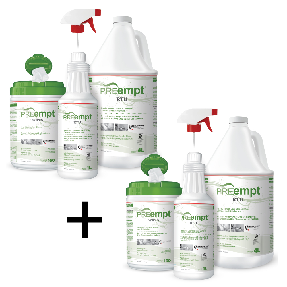 PREempt® PROMO 2X TRIO - Kit RTU 3,78 L, RTU 1 L & Lingettes (160) 6"x6,8"