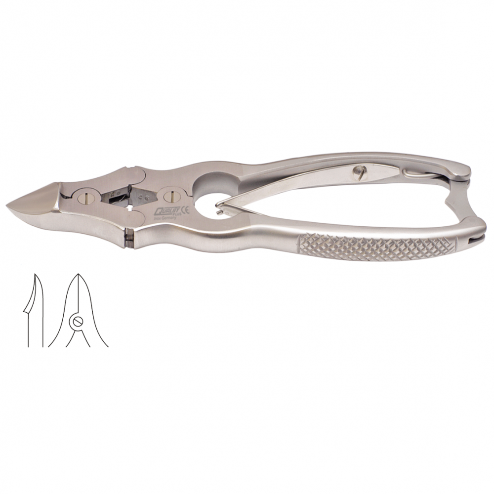 [2Q+460] QUALITY PLUS® Pince à Ongles - Double Action Courbée Avec Serrure - 15cm