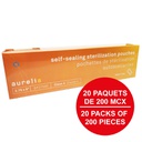 [5SP27590-20] AURELIA® Self-sealing sterilization pouches - 2¾'' x 9'' (200) Blue - (Case of 20 pk.)