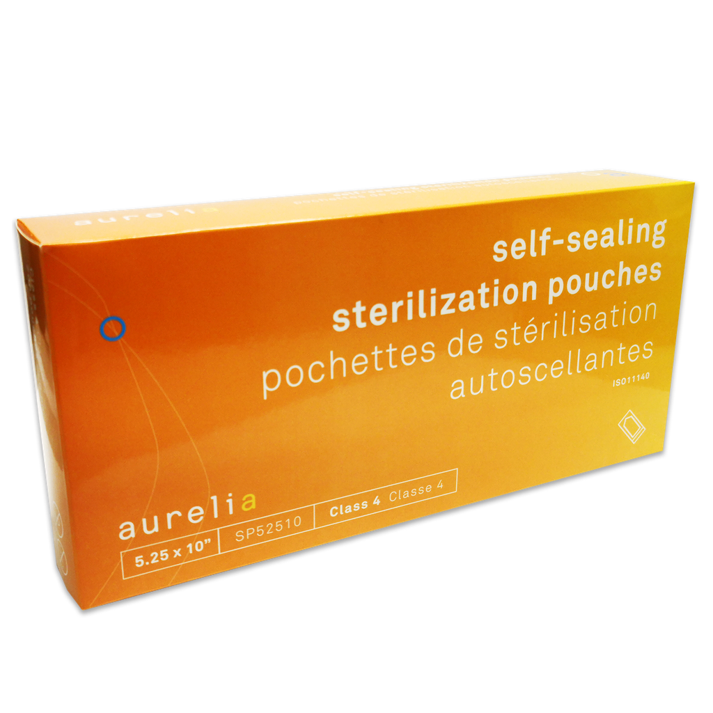 AURELIA® Self-Sealing sterilization Pouches - 5¼'' x 10'' (200) Blue 