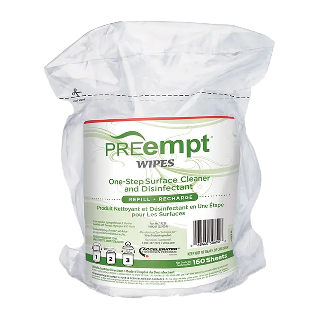 PREempt® Disinfectant Wipes (160) 6"x6.8" (Accel TB) - Refill