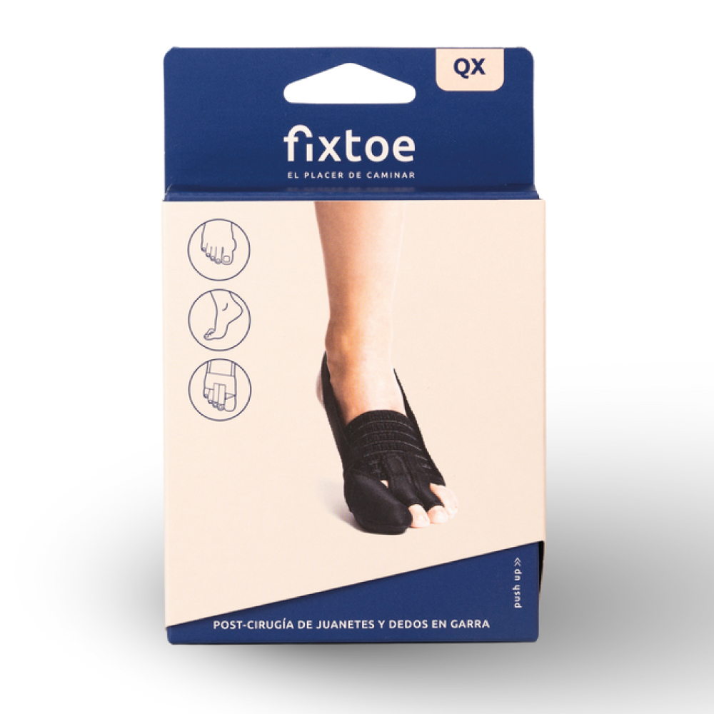 FIXTOE QX - Post-Surgical Stabilizer for Hallux Valgus & others - One Size - Black