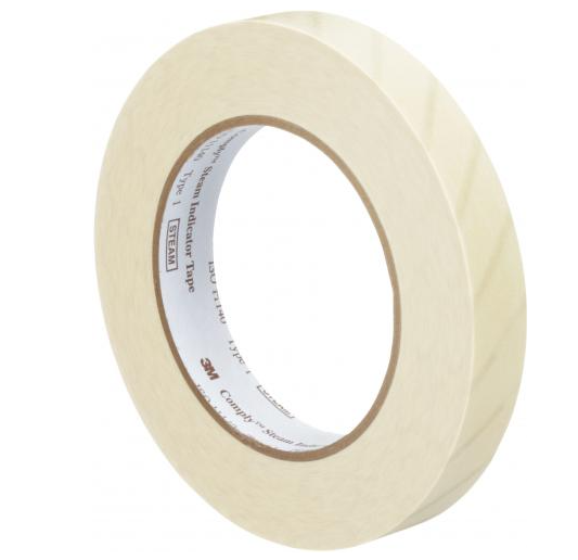 3M® COMPLY™ Ruban Indicateur pour stérilisation à la vapeur (0,75 pouces x 60 verges) BEIGE