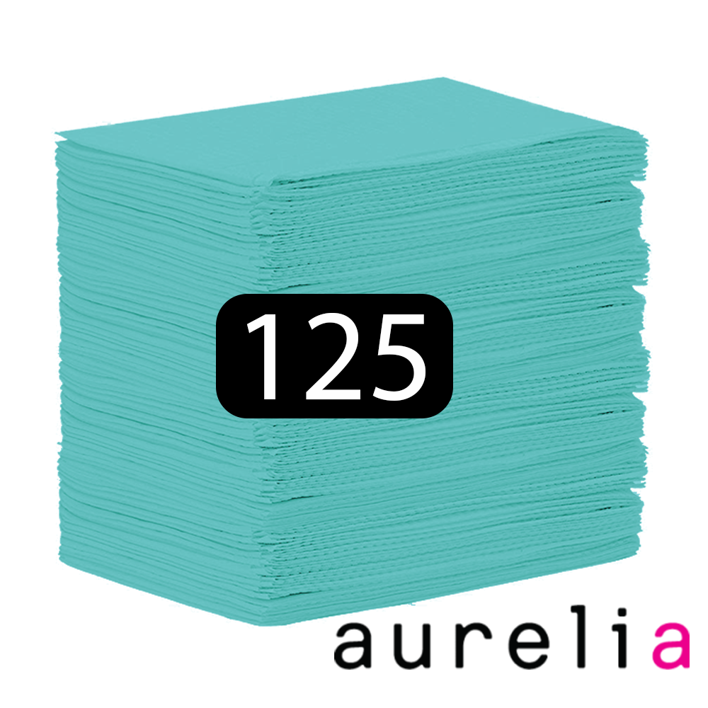 AURELIA® Bavettes (3 plis) 2 plis de papier & 1 pli de polyéthylène (125) AQUA