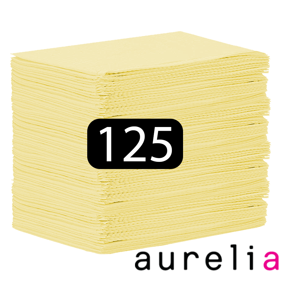 AURELIA® Bavettes (3 plis) 2 plis de papier & 1 pli de polyéthylène (125) JAUNE 