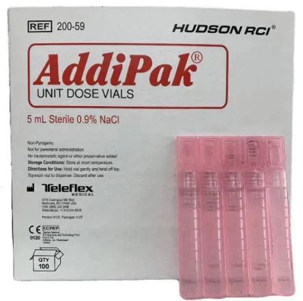 [465100-5] ADDIPAK® Solution de chlorure de sodium  (NaCl) 0.9% 5ml (100/pqt)
