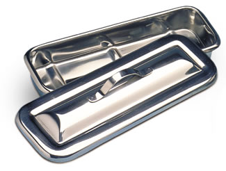 [2020508] AMG® Bassin de trempage pour instruments avec couvercle en Inox. (8½ po x 3 po x 1½ po)