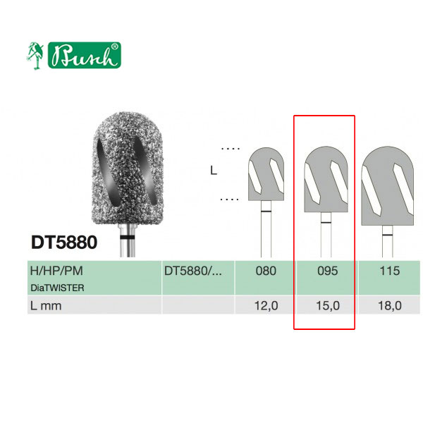 [2DT5880095] BUSCH® Fraise en diamant - Grain super gros (DiaTWISTER)