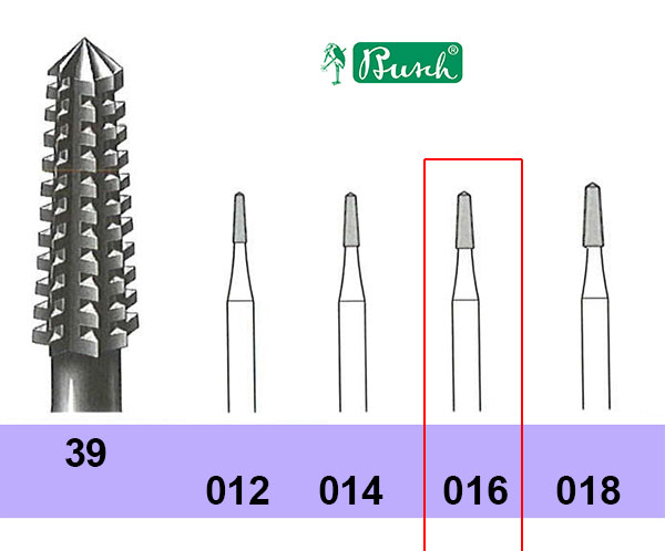 -BUSCH® Fraise en acier inoxydable fissure (cône pointu)