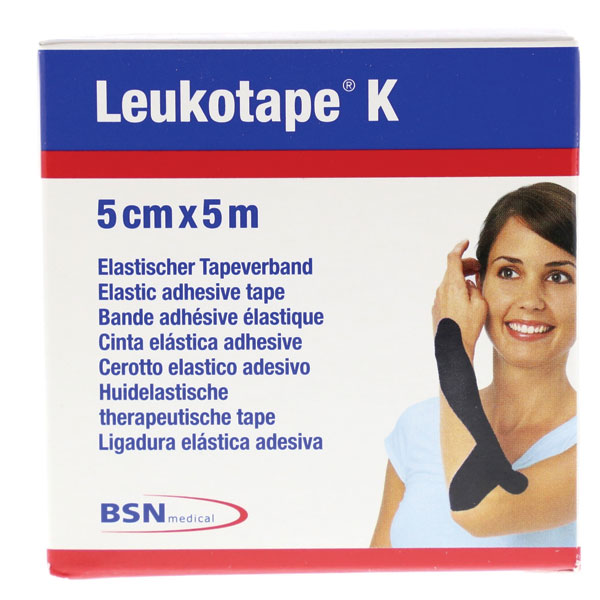BSN® LEUKOTAPE® K - Bande adhésive élastique (5 cm x 5 m) Noir