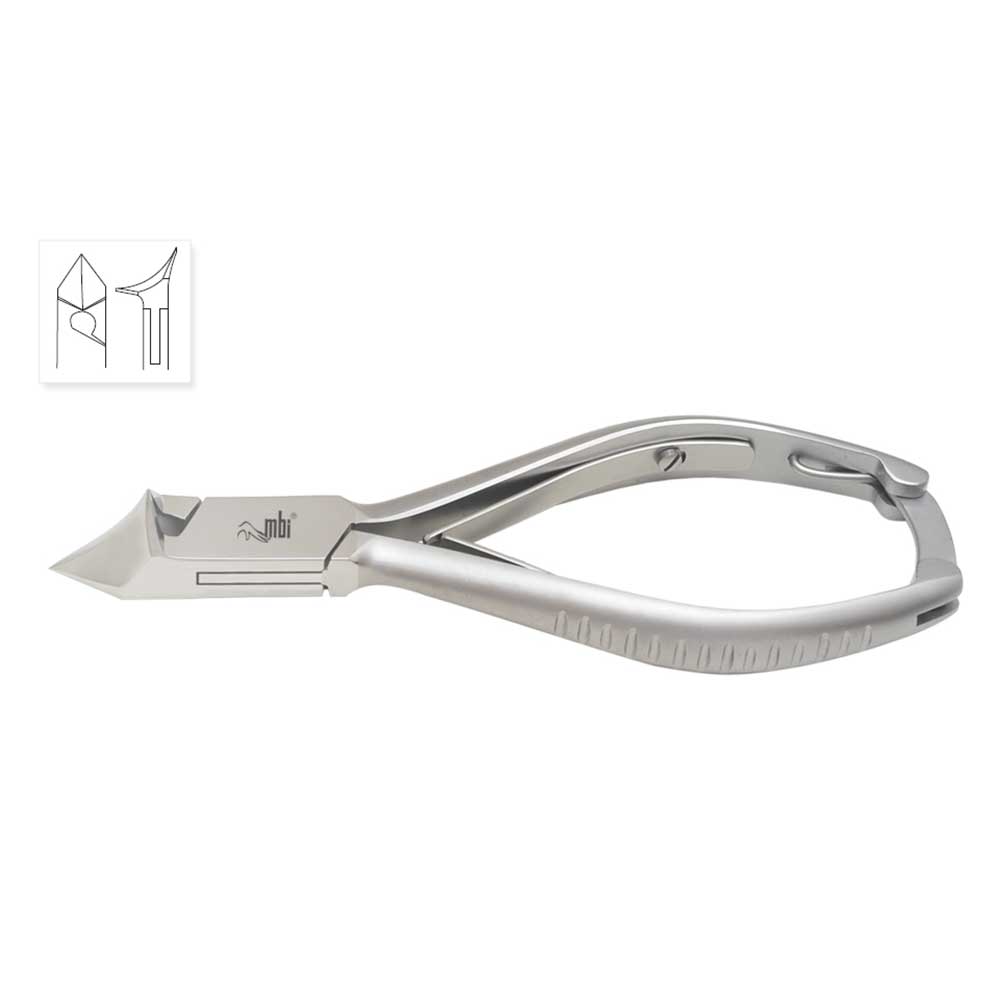 [1MBI-201S] MBI® Pince à ongles à double ressort - mors oblique & concave - 4¾ pouces