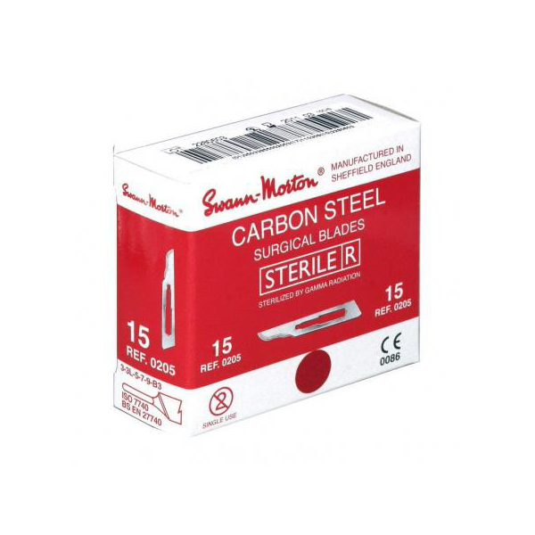 SWANN-MORTON Sterile Carbon Blade No. 15 (100 / pkg)