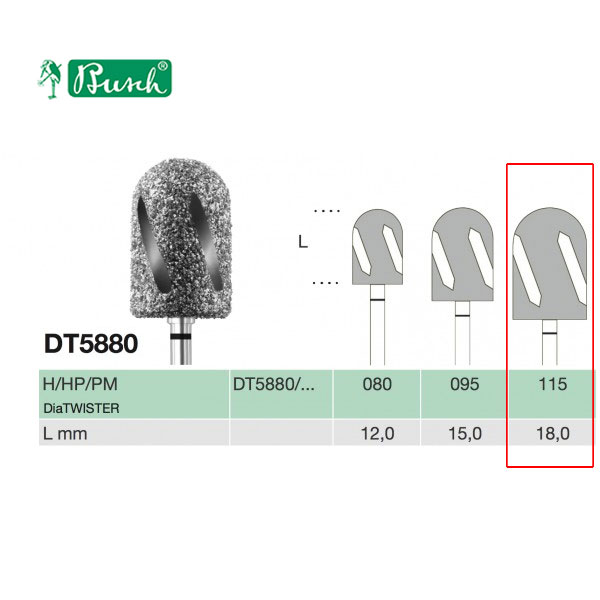 [2DT5880115] BUSCH® Fraise en diamant - Grain super gros (DiaTWISTER)