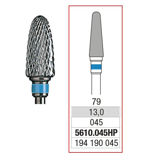 *EDENTA® Fraise conique en carbure - denture hélicoïdale régulière (bague bleue)