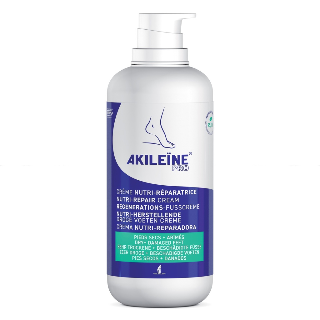 AKILÉÏNE® Crème Nutri-Réparatrice pieds très secs  (avec pompe) 500 ml