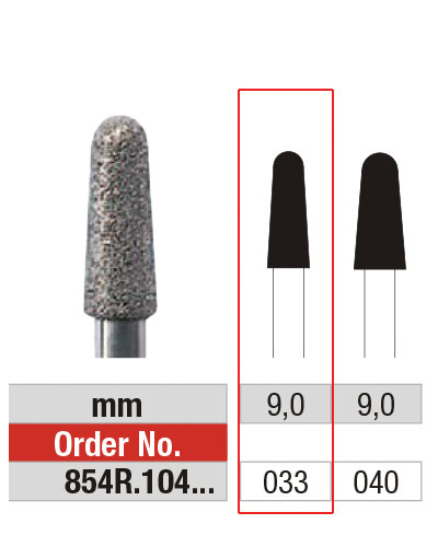 EDENTA® Fraise conique arrondie en diamant - grain moyen