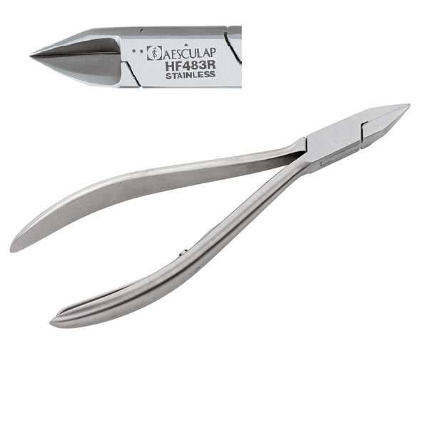 AESCULAP® Simple spring nail nipper - straight &amp; pointed jaw