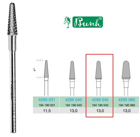 BUSCH® Carbide bur - Medium double cut