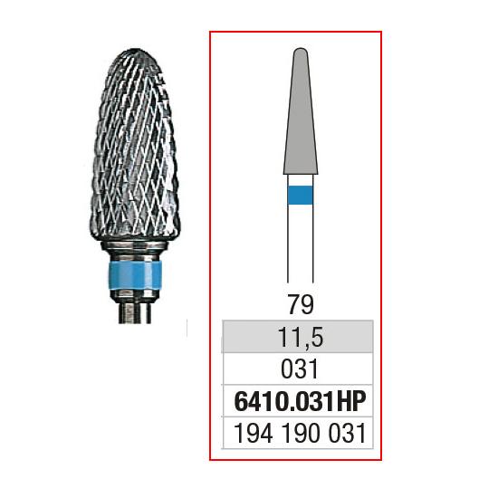 EDENTA® Conical shaped carbur bur w/ standard helicoidal cut (blue tag)