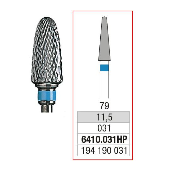 [2E6410031] EDENTA® Fraise conique fine en carbure de tungstène - denture croisée régulière (bague bleue)
