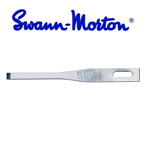 SWANN-MORTON Lame en acier inoxydable Nº61 pour manche 14-401 (25 / caisse) double biseau