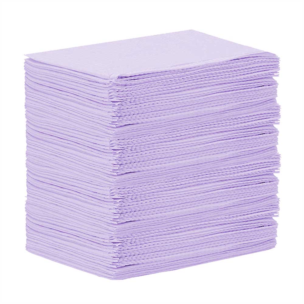 MEDICOM® SafeBasics™ Dry-Back® Bavettes (3 plis) 2 plis de papier & 1 pli de polyéthylène (125) Lavande