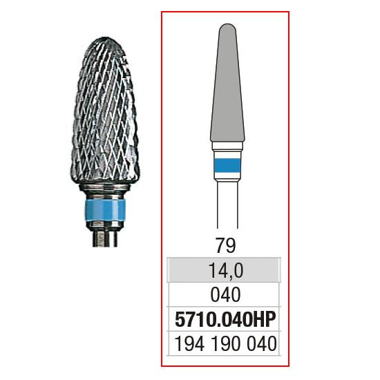 [2E5710040] EDENTA® Fraise conique en carbure de tungstène - denture croisée régulière (bague bleue)