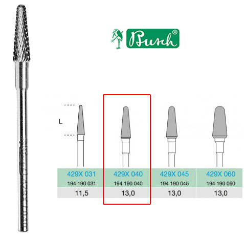 BUSCH® Carbide Bur - Medium double cut