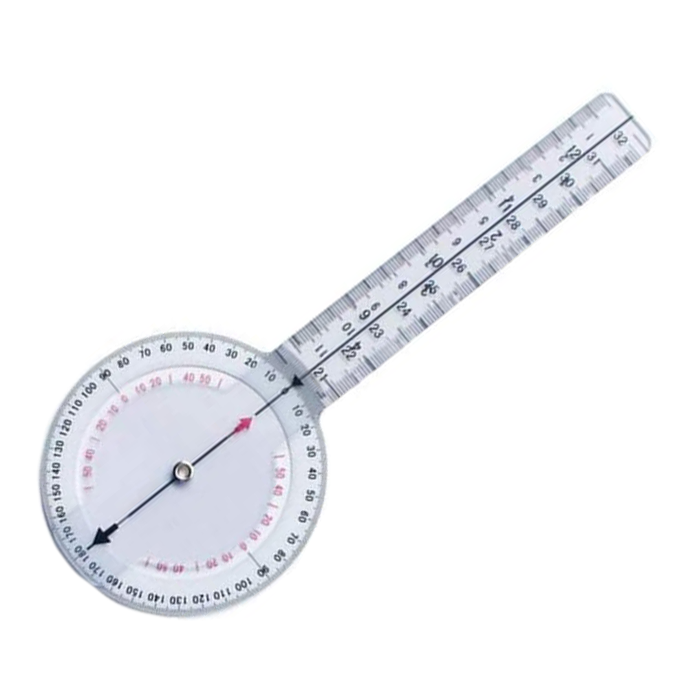 Goniomètre plastique-2 échelles de 0-180degres 8po