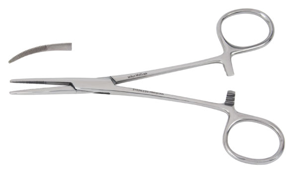 [1V97-38] MILTEX® VANTAGE® Pince hémostatique Kelly - bouts courbés - 5½ pouces