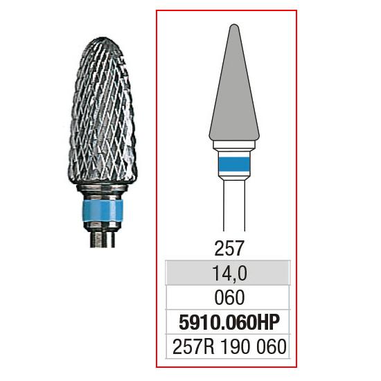 EDENTA® Conical pointed carbure bur - standard cross cut (blue tag)