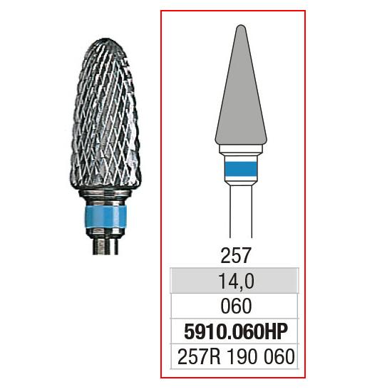 [2E5910060] EDENTA® Fraise conique pointue en carbure de tungstène - denture croisée régulière (bague bleue)