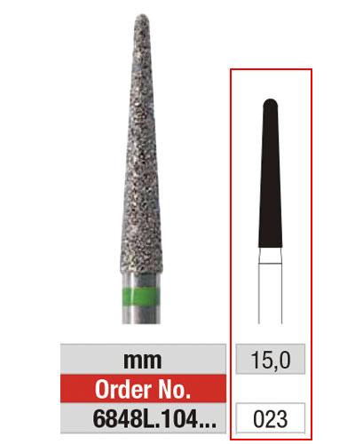 EDENTA® Fraise aiguille longue en diamant - gros grain
