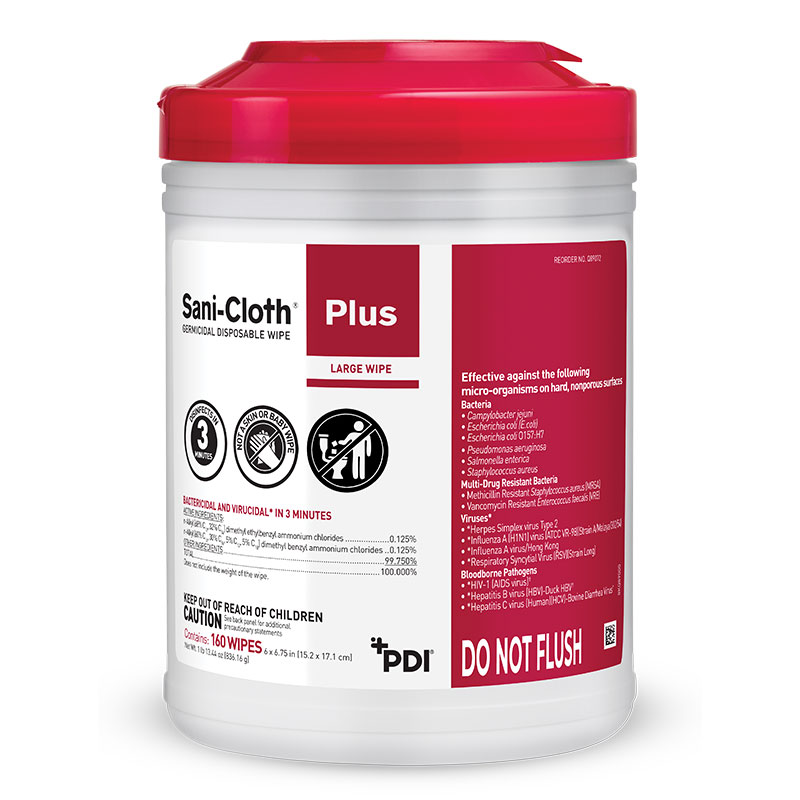 [4085Q90172] SANI-CLOTH® PLUS - Germicidal Disposable Cloth (160/pqt)
