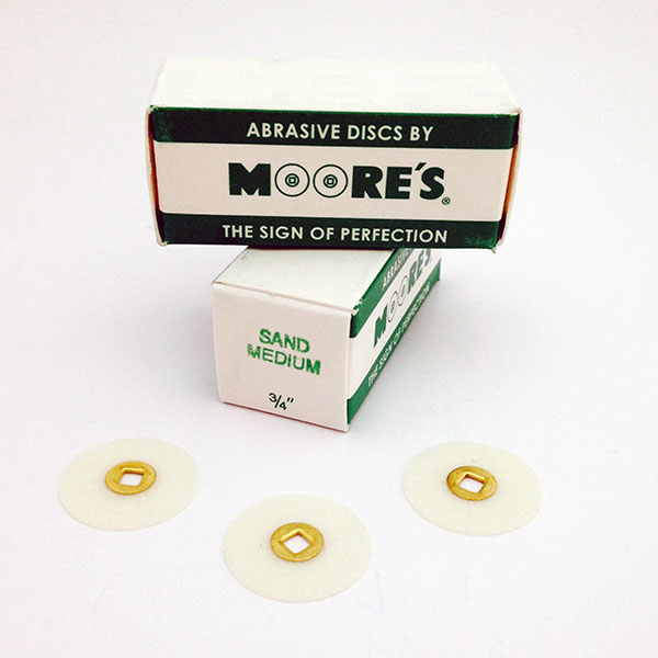 MOORE'S (50) Medium sand plastic disc 3/4 SNAP-ON