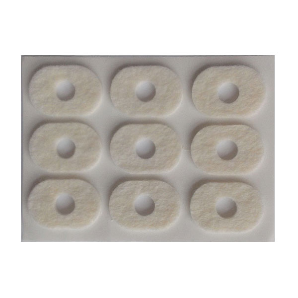 PODOCURE® Protecteur adhésif en feutre de laine ovales - (6 feuilles de 9 morceaux)