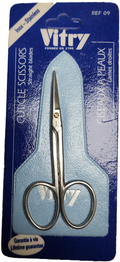[609] VITRY® Cuticle Scissors - Straigth blades - Stainless