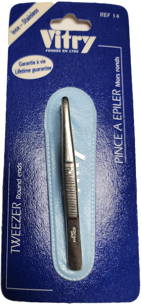 [614] VITRY® Tweezer - Round ends - Stainless