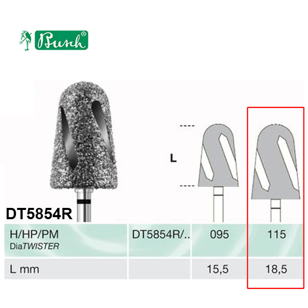 [2DT5854R115] *BUSCH® Fraise en diamant - Gros Grain (DiaTWISTER)