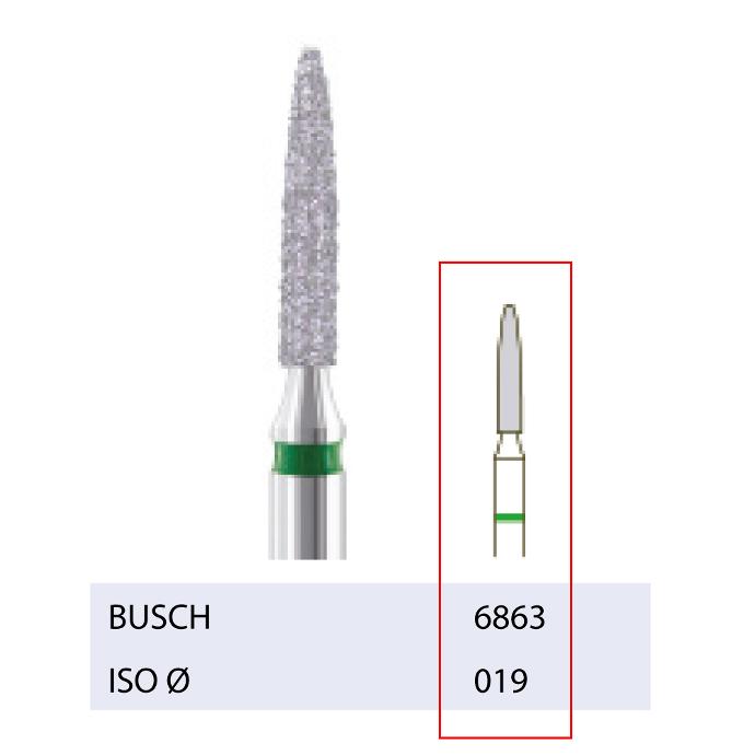 [26863019] BUSCH® Diamond bur - Coarse grit