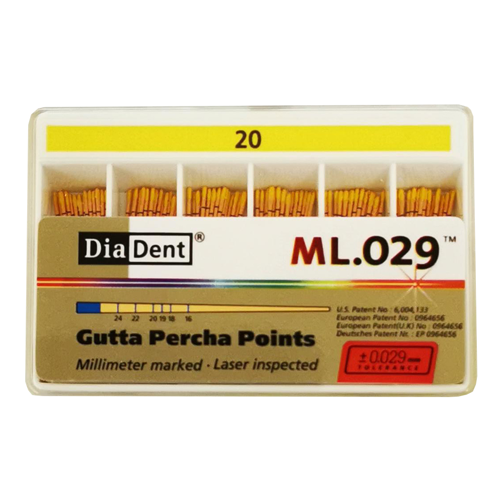 [4101-604] DIADENT® Gutta Percha #20 (120) Yellow