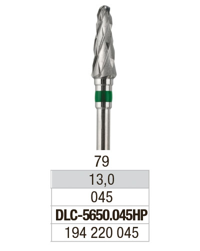 [2E5650045] EDENTA® Conical shapes carbur bur - coarse cross cut (green tag)